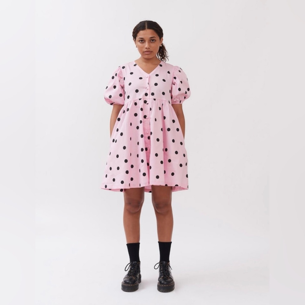 Lazy oaf pink polka dot dress